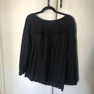 Black Blouse with Lace Detail